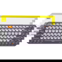 Tastatura Baseus K01A, wireless 2.4 GHz + Bluetooth 3.0-5.0, conectare 3 dispozitive simultan, Gri, "B00955503833-00" (timbru verde 0.8 lei) - 6932172632960