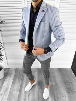 Sacou barbati slim fit in dungi 10196 N7-3.2, 