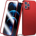 Husă completă Joyroom Joyroom 360 pentru iPhone 13 Pro Max Husă din spate și față + sticlă securizată roșie (JR-BP928 roșu), Joyroom