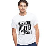Tricou alb barbati - Straight Outta Tulcea, THEICONIC