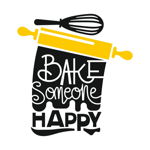 Sticker pentru bucatarie, bake someone happy, negru-galben, 45 x 47, Priti Global