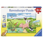 Puzzle Pui de animale la Ferma, +3 ani, 2x12 piese, Ravensburger