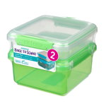 Set 2 cutii depozitare alimente plastic Sistema Lunch Plus 1.2 L si Sandwich To Go 450 ml, Sistema Plastics