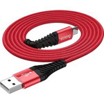 Cablu de date HOCO X38 Cool, USB - MicroUSB, 1 m, Rosu, Hoco