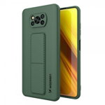 Husa Spate Wozinsky Compatibila Cu Xiaomi Poco X3 NFC / Poco X3 Pro, Cu Stand Metalic Pe Spate, Protectie La Camera - Verde
