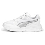 Puma, Pantofi sport cu garnituri din piele ecologica X-Ray Speed Lite Metallics, Alb, Argintiu, 5.5