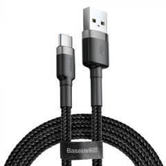 Cablu Baseus Cafule, USB la USB-C, 3m, Gri/Negru