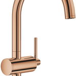 Baterie lavoar Grohe Atrio L cu pipa inalta ventil click-clack warm sunset, Grohe
