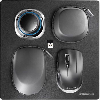 SpaceMouse Wireless Kit 2, mouse wireless + mouse pad + accesorii, 3Dconnexion, Negru, 3dconnexion