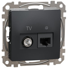 Priza TV+RJ45 Cat6 UTP Schneider Sedna Design SDD114469T, antracit, SCHNEIDER