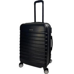 Troler Mediu, Quasar & Co.®, Model Line, 4 roti duble cu rotatie 360°, maner telescopic, cifru, 66 x 44 x 26 cm, ABS, negru