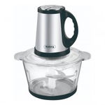 Tocator de bucatarie Rosberg R51111F, 400W, 2L, Recipient de sticla, 4 cutite, 3 viteze, Inox/negru