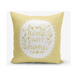 Față de pernă Minimalist Cushion Covers Home Sweet Home, 45 x 45 cm, galben, Minimalist Cushion Covers