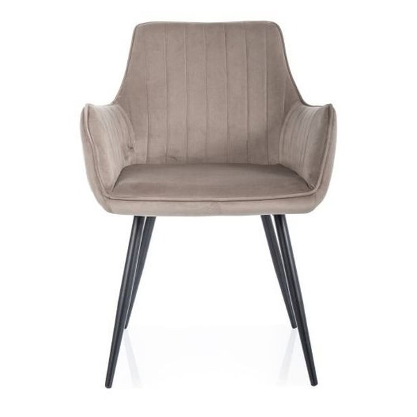 Scaun APPLE, bej inchis/negru, stofa catifelata - Bluvel 40/metal, 57x47x85 cm