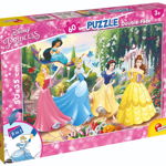 Puzzle 2 in 1 Lisciani Disney Princess, Petrecere in gradina, Plus, 60 piese, Lisciani