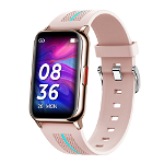 Ceas smartwatch loomax H76, IP68, ecran curbat de 1.57 inch, moduri sport, pedometru, puls, notificari, roz, Loomax