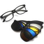 Set rame ochelari ENGROS de vedere cu 5 lentile clip on polarizate, protectie UV 400, ideali si pentru condus, model unisex, 