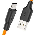 Cablu X21 Micro USB  1m Negru+Portocaliu, Hoco