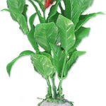 Planta artificiala Happet, Blister, Verde cu floare rosie, 10 cm, 1B17