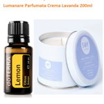 Pachet Ulei Esential Lemon, 15 ML, Doterra + Lumanare Parfumata Crema Lavanda 200ml, Doterra