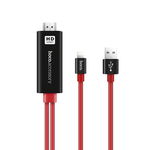 Cablu Lightning la HDMI UA4 2M Negru-Rosu, Hoco