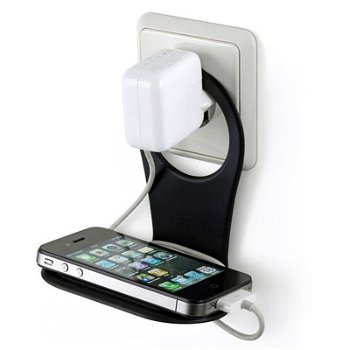 Suport telefon incarcare priza 10x5 cm, ABS, PRC