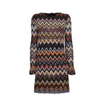 MISSONI BEACHWEAR MISSONI Multicolor wool and viscose lamé short sheath dress with chevron motif Missoni MULTICOLOUR, MISSONI BEACHWEAR