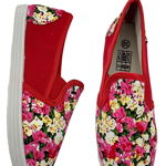 Pantofi sport florali fete roșu, 