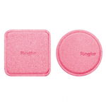 Set Placute Metalice Ringke Din Piele Rotund Si Patrat Pentru Suport Auto Magnetic Roz, Ringke