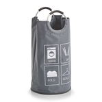 Cos pentru rufe cu manere Design, Poliester Grey, Ø 36xH72 cm