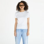 Tommy Jeans Slim Essential Rib Short Sleeve Tee White, Tommy Hilfiger