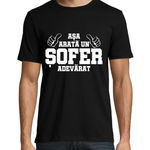 Tricou personalizat Asa arata un sofer - alb, Alb, 1