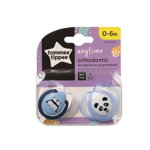 Set 2 suzete, ortodontice anytime Tommee Tippee, albastru, 0-6 luni, Tommee Tippe