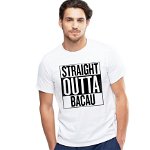 Tricou alb barbati - Straight Outta Bacau, THEICONIC