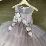 Rochie de ocazie cu dantela și flori pentru fete (produs în stoc), Magazin Online Zaire.ro: Haine dama, casual, office sau elegante