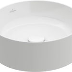 Lavoar tip bol Villeroy & Boch Collaro CeramicPlus 40cm rotund fara orificiu baterie fara preaplin alb Alpin, Villeroy&Boch