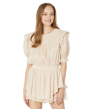 Imbracaminte Femei English Factory Puff Sleeves Skort Romper Peach, English Factory