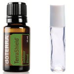 Pachet Amestec de Uleiuri Esentiale TerraShield,15 ML, Doterra + Recipient mini roll-on sticla, 10 ML, 