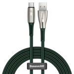 Cablu de date/incarcare Baseus, Water Drop Lamp USB Type-C, 2M 66W, Verde, Baseus