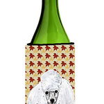 Caroline`s Treasures Carolines Comori SC9677LITERK white pudel de jucărie toamna frunze de vin sticla Hugge Maro Wine Bottle, 