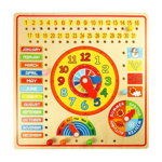 Jucarie educativa, Calendar si ceas din lemn, multicolor