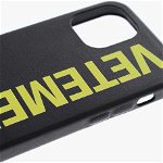 Vetements Leather 12 Pro Iphone Case With Maxi Logo Black
