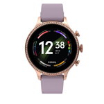 Ceas smartwatch Fossil Gen6 FTW6080, Lavender Silicone, Rose Gold