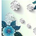 Tablou canvas Flori albastre si albe 60, 