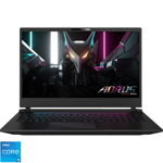 Laptop GIGABYTE Gaming 17.3'' AORUS 17 9SF, FHD 300Hz, Procesor Intel® Core™ i5-12500H (18M Cache, up to 4.50 GHz), 16GB DDR5, 512GB SSD, GeForce RTX 4070 8GB, Free DOS, Black, GIGABYTE