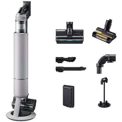 Samsung Aspirator vertical Samsung Bespoke Jet AI Lite Pet VS80F28DLP/GE, putere 280W, Motor HexaJet Inverter, Filtrare HEPA, WiFi, AI Cleaning 2.0, Jet Dual Brush+, Perie Pet+, Autonomie 60 min, Gri, Samsung
