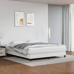 Cadru de pat cu tăblie, negru, 160x200 cm, piele ecologică, Casa Practica