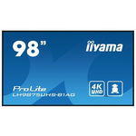 IIYAMA Monitor profesional iiyama LH9875UHS-B1AG, Panou informare digital de perete 2,49 m (98) LED Wi-Fi 500 cd/m² 4K Ultra HD Negru Procesor încorporat Android 11 24/7, IIYAMA