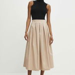 Answear Lab fusta culoarea bej, midi, evazati, Answear Lab