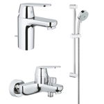 Pachet 3 in 1 Grohe Eurosmart Cosmo, marimea S, set dus 3 tip jet, baterie lavoar, cada(32825000,32831000,27786002 ), Grohe